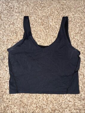 Black Cropped Workout Tank Top